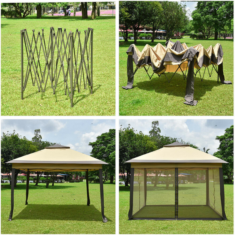 11x11 Ft Pop-Up Gazebo Tent Patio Garden Beach Backyard Canopy Tent
