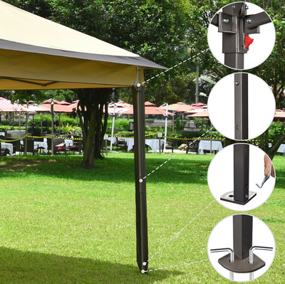 11x11 Ft Pop-Up Gazebo Tent Patio Garden Beach Backyard Canopy Tent