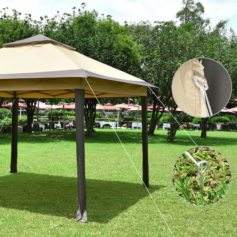11x11 Ft Pop-Up Gazebo Tent Patio Garden Beach Backyard Canopy Tent