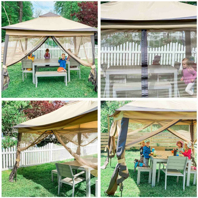 11x11 Ft Pop-Up Gazebo Tent Patio Garden Beach Backyard Canopy Tent