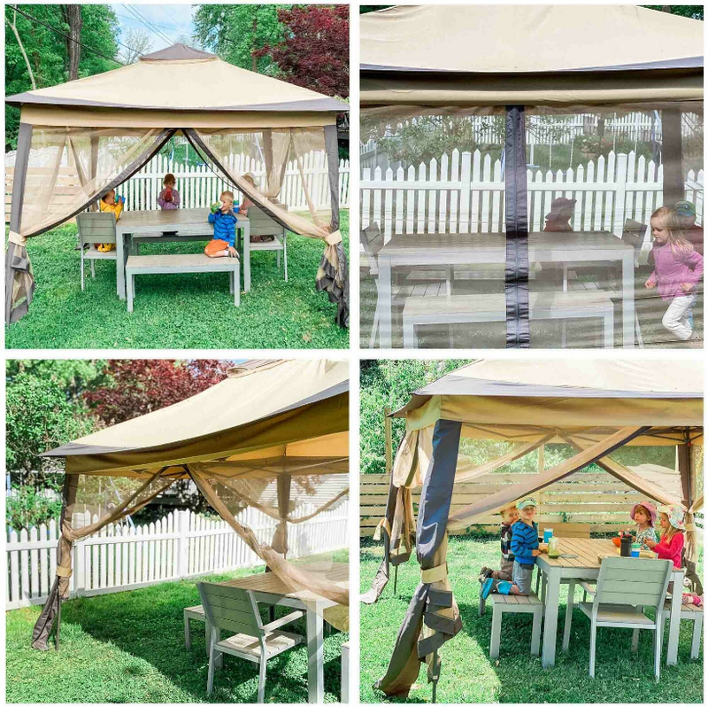 11x11 Ft Pop-Up Gazebo Tent Patio Garden Beach Backyard Canopy Tent