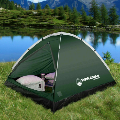 2 Person Camping Tent Green Pop Up Tent for Kids Adult Outdoor Survival Camping Small 2 Person Tents