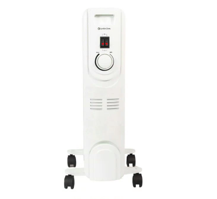 Electric Radiant Space Heater, Oil-Filled Indoor Rolling Radiator Heater 1200W
