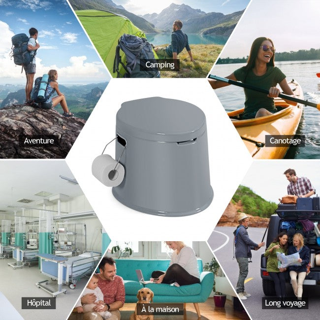 Portable Travel Camping Toilet with Paper Holder for Indoor and Outdoor