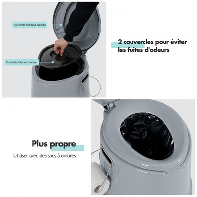 Portable Travel Camping Toilet with Paper Holder for Indoor and Outdoor