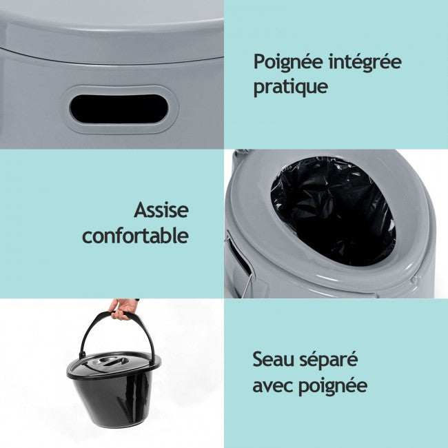 Portable Travel Camping Toilet with Paper Holder for Indoor and Outdoor