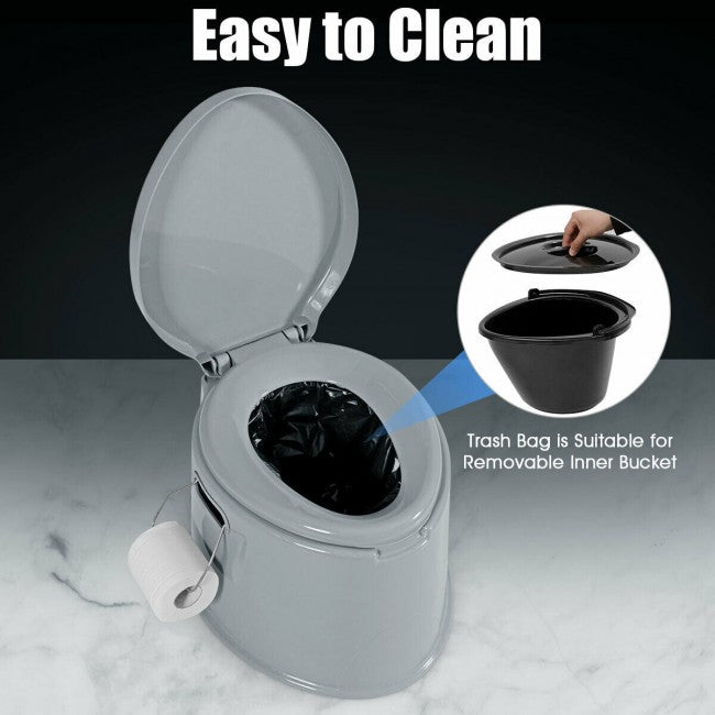 Portable Travel Camping Toilet with Paper Holder for Indoor and Outdoor