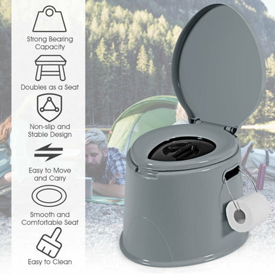 Portable Travel Camping Toilet with Paper Holder for Indoor and Outdoor