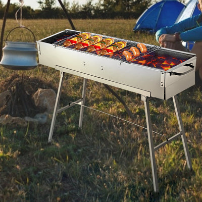 Portable BBQ Grill Stainless Steel Charcoal Camp Grill