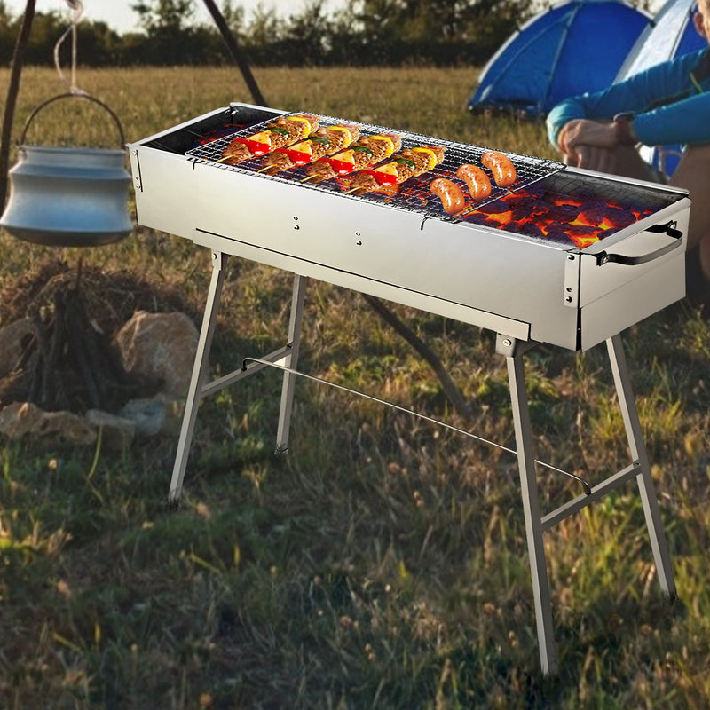 Portable BBQ Grill Stainless Steel Charcoal Camp Grill