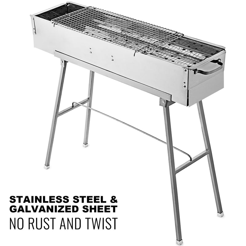 Portable BBQ Grill Stainless Steel Charcoal Camp Grill