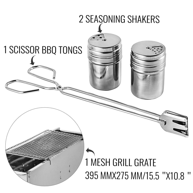 Portable BBQ Grill Stainless Steel Charcoal Camp Grill