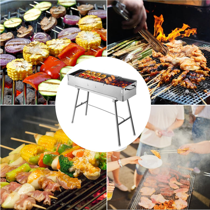 Portable BBQ Grill Stainless Steel Charcoal Camp Grill
