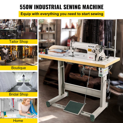 Industrial Sewing Machine Table Stand, Lockstitch Commercial Grade Stitching Machine