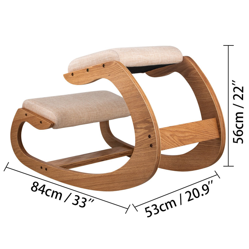 Ergonomic Wooden Kneeling Chair Strengthen Muscles Relieve Fatigue Furniture