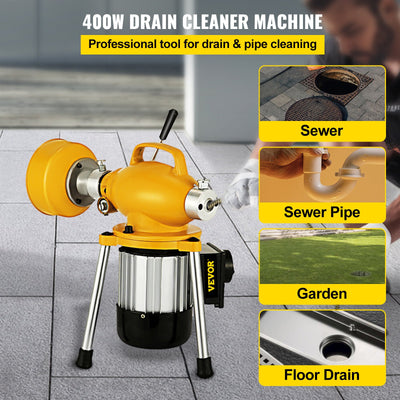 400W Drain Cleaner Unclogger Machine Sectional Drain Auger Cleaning Machine