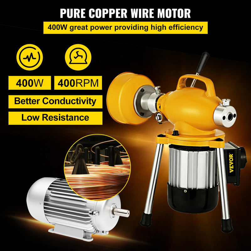 400W Drain Cleaner Unclogger Machine Sectional Drain Auger Cleaning Machine