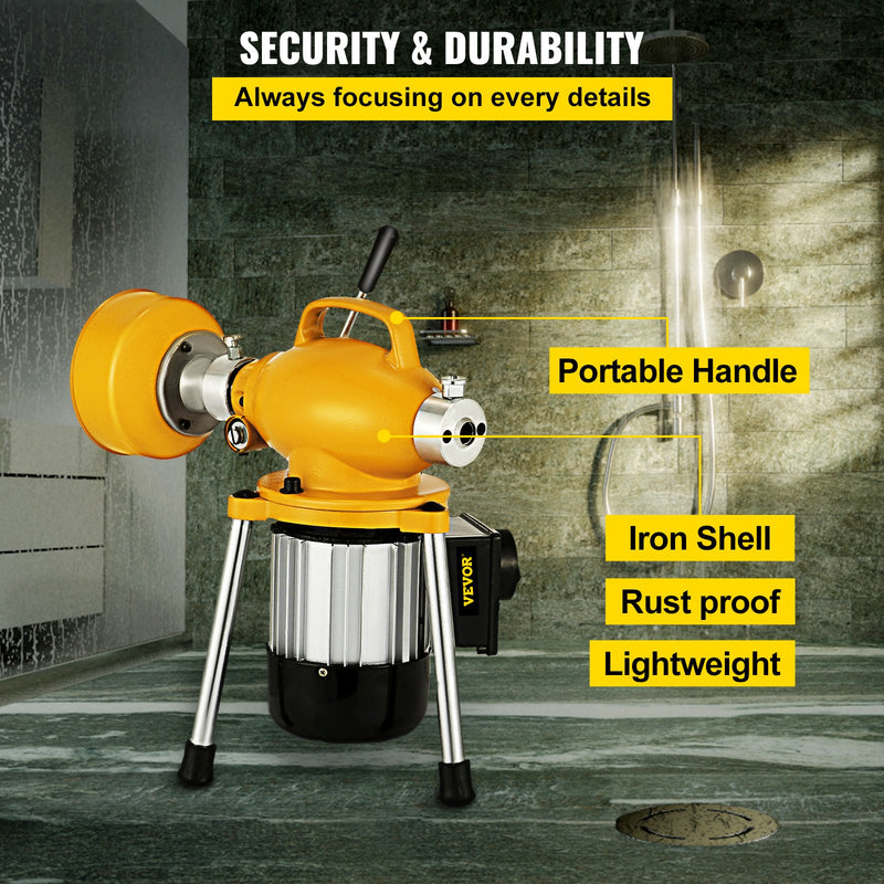 400W Drain Cleaner Unclogger Machine Sectional Drain Auger Cleaning Machine