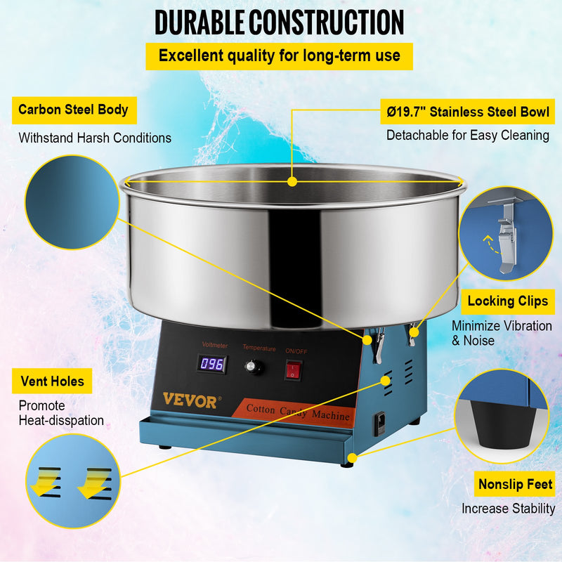 Commercial Cotton Candy Machine Sugar Floss Maker 19.7&