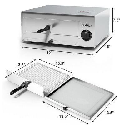 120V Kitchen Commercial Pizza Oven Stainless Steel Pan