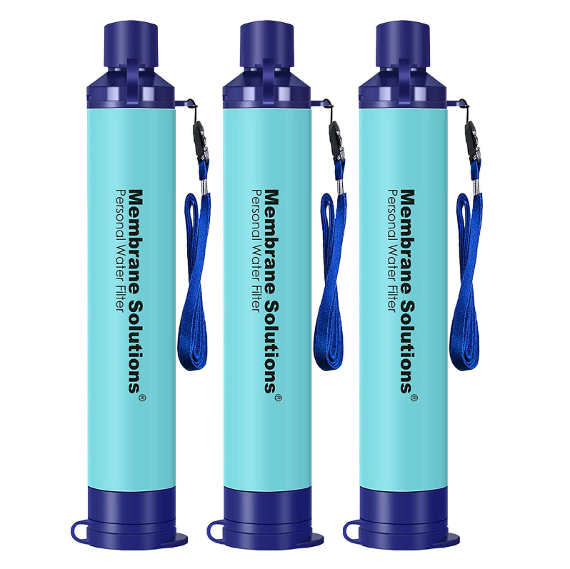 3 Pack Personal Water Filter Straw Purifier Portable Water Filtration System Camping Hiking Emergency Survival