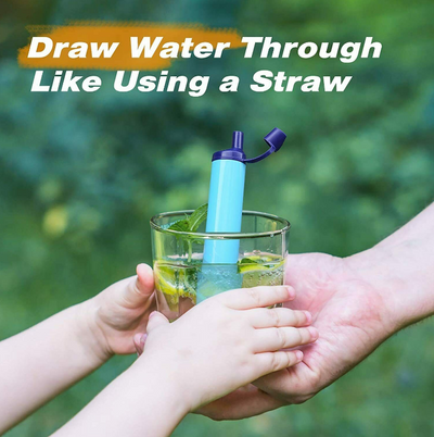 3 Pack Personal Water Filter Straw Purifier Portable Water Filtration System Camping Hiking Emergency Survival